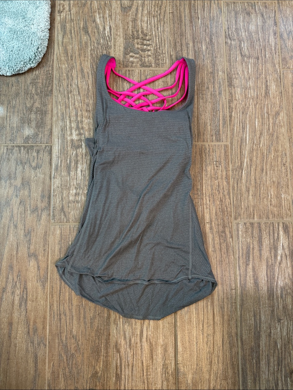 lululemon athletica Gray Tank with Pink Strappy Back